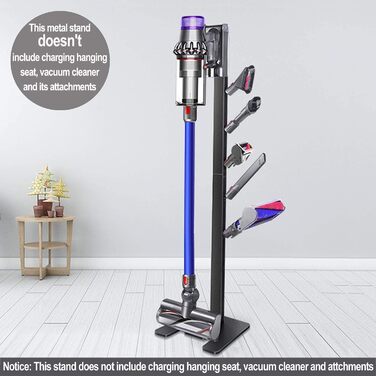 Підставка для пилососа сумісна з Dyson V15 Detect, V11, V10, V8, V7, V6. Органайзер для пилососа та аксесуарів, чорний (5 гачків).