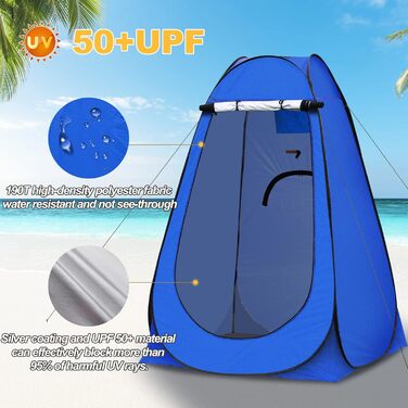 CLIPOP Portable Pop-Up Privacy Tent - Outdoor Shower & Changing Tent with UV Protection - Beach, Camping, Fishing - Includes Carry Bag
