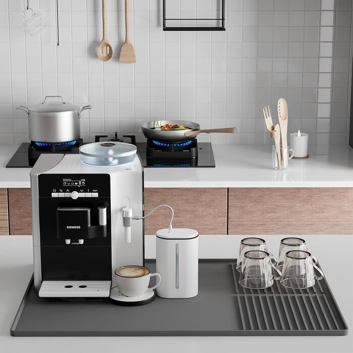 Силіконовий килимок під кавомашину з бортиками, 61 x 40.6 см - захист для стільниці, сірий