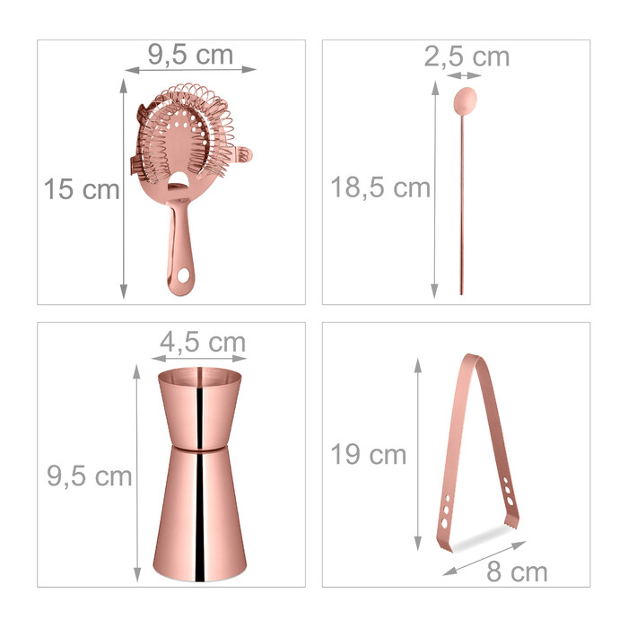 Relaxdays 5-Piece Cocktail Shaker Set