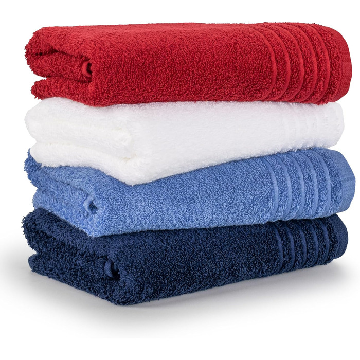 Möve Classic 4-Piece Towel Set - 2X 50x100cm + 2X 67x140cm, 100% Cotton, Snow