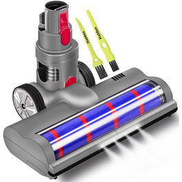 Електрична турбо-щітка Italdos для пилососів Dyson V7 V8 V10 V11 V12 V15 з LED-підсвічуванням та великими колесами
