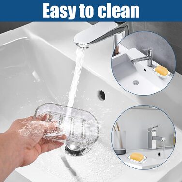 Миски для мила 2 шт. з пластику, самозливні, 13×8.8 см, неслизькі, для ванної, кухні, душу