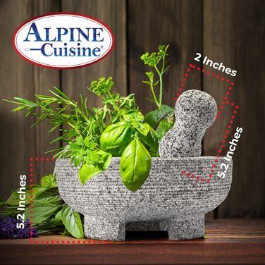 М'ясорубка та товкач Molcajete, 20,3 см, граніт, для спецій, сальси, трав, ручний подрібнювач