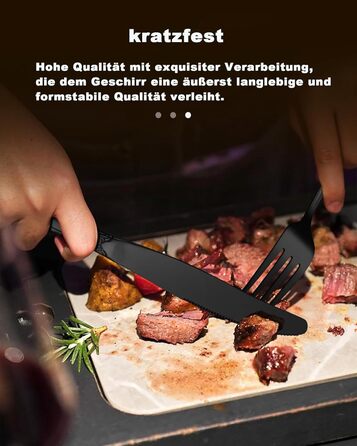 Набір столових приборів Retro на 6 осіб, 24 предмети, нержавіюча сталь, чорний, антикварний бароковий стиль