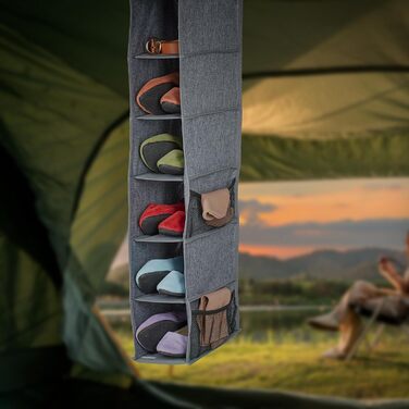 Навісний шафка для одягу Relaxdays з 6 відділеннями, сірий, 92 x 15,5 x 30 см