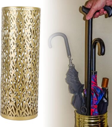 Металевий підставка для парасольки Topiky, кругла, золота, 15x10,5 см