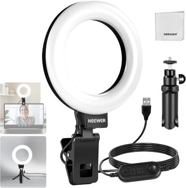 NEEWER Ring Light 5' з міні-штативом для відеоконференцій, стрімінгу та макіяжу. Комплект для монітора, веб-камери, ноутбука, смартфону. BR60
