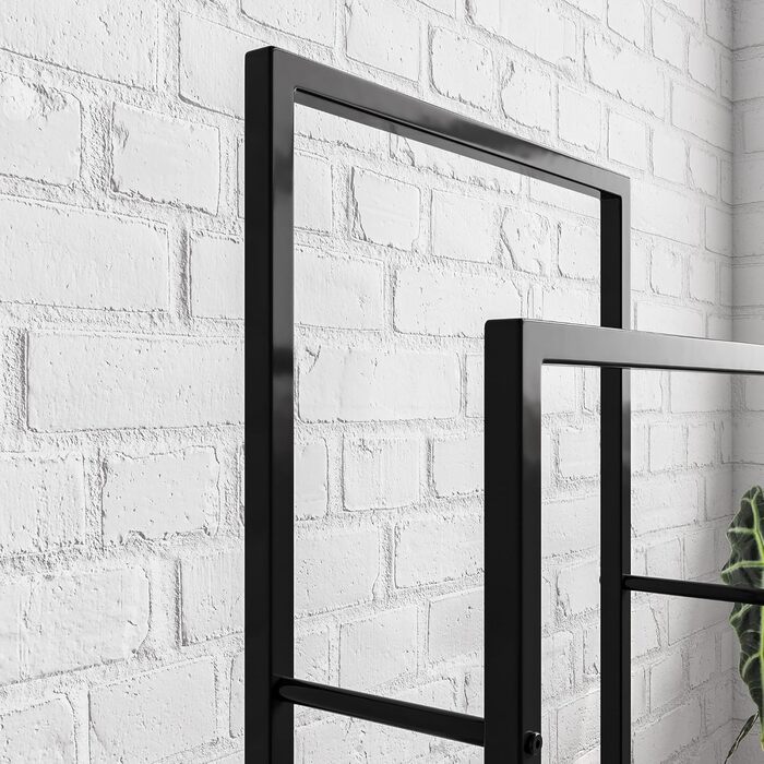 Підставка для рушників, тримач рушників, підлогова стійка з 3 перекладинами, для ванної кімнати, сталева, чорна, 2 яруси