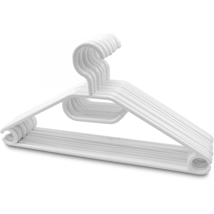 Plastic Clothes Hangers, Swivel Hook – Black + White/White, 100 Pieces