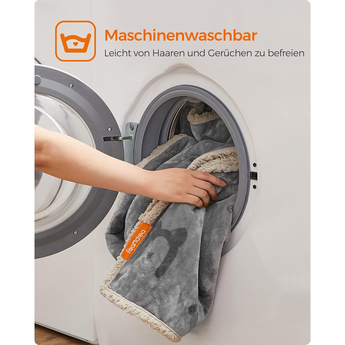 Водонепроникний плед для собак Feandrea, Sherpa Fleece, 127 x 101 см, сірий - захист дивану для тварин