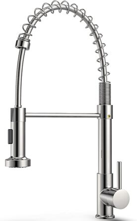 Кухонний змішувач з висувним виливом та душем, поворотний на 360°, з двома режимами розпилення, одноlever, хром