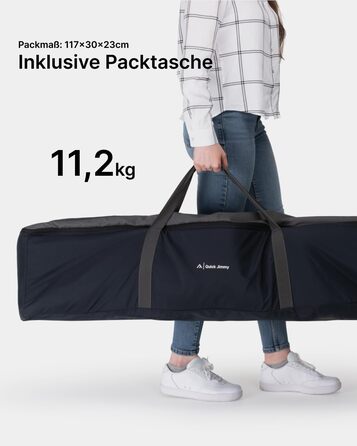 Розкладне ліжко для кемпінгу Qeedo Quick Jimmy - стабільне, 210 x 81 см, до 150 кг, сірий