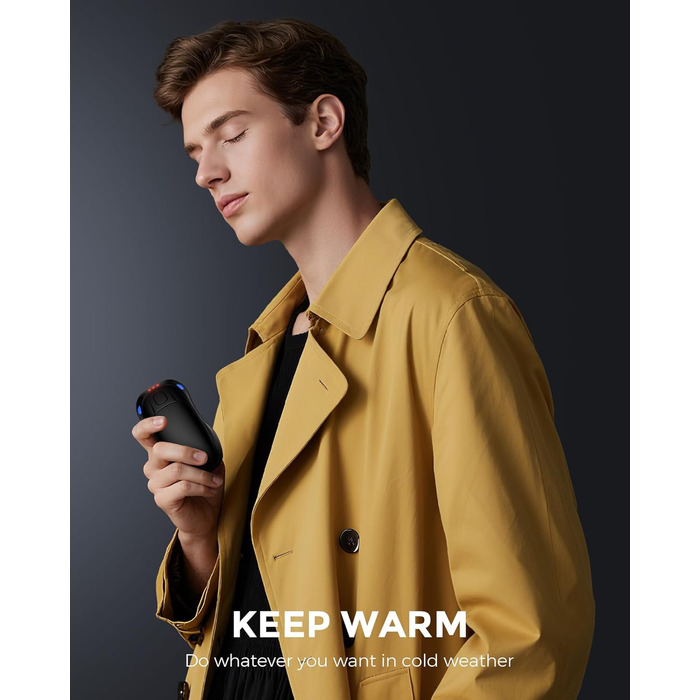 Електричні грілки для рук 2 шт. з AI-чіпами, багаторазові, з магнітним USB-підключенням, 3 режими нагріву, до 24 годин роботи, чорні - подарунок для жінок та чоловіків