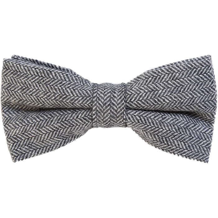 Метелик чоловічий DonDon Tweed 12x6 см з нагрудною хустинкою 23x23 см, бавовна, сіро-клітинчастий візерунок