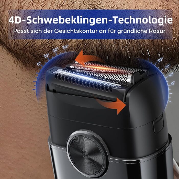 Електробритва чоловіча Kensen Mini Foil Shaver з USB-C зарядкою, водонепроникна, для сухого гоління бороди та обличчя, срібляста