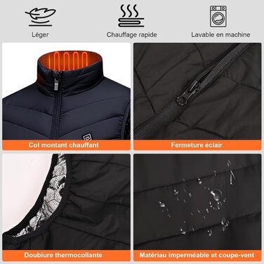 Обогревна жилетка з Powerbank 10000mAh, 9 зон обігріву, для чоловіків та жінок, жилетка-грівка для активного відпочинку, L-XL