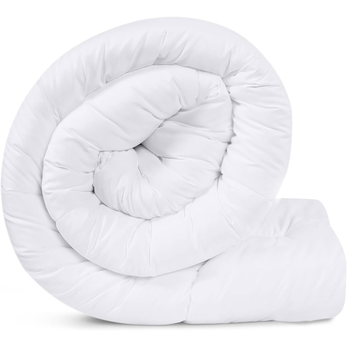 Ковдра Utopia Bedding 220x240 см, всесезонна, 370 GSM, дихаюча, стегане покриття, супер м'яка (біла)