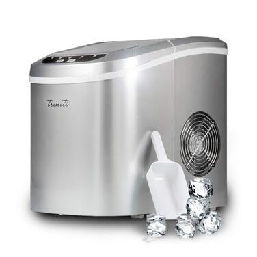 Машина для приготування льоду TRINITI | З нержавіючої сталі | 150W | 12/15 кг за 24 години | 2 розміри кубиків | 2 л резервуар для води | Таймер | LCD-дисплей