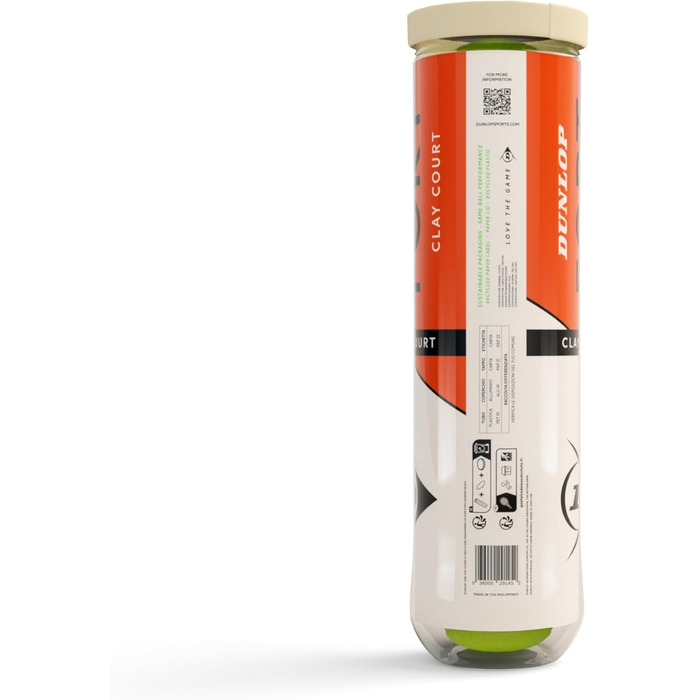 Dunlop Fort Clay Court Tennis Balls - Premium Quality for Clay Courts (3x4 Balls)