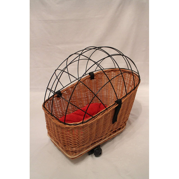 Корзина для велосипеда на багажник з лози з металевою сіткою та подушкою, XL або XXL. Підходить для перевезення багажу.