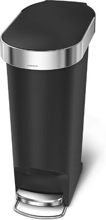 Сміттєвий відер-педаль simplehuman CW1361 вузький, 40 л, для кухні та сортування відходів, чорний