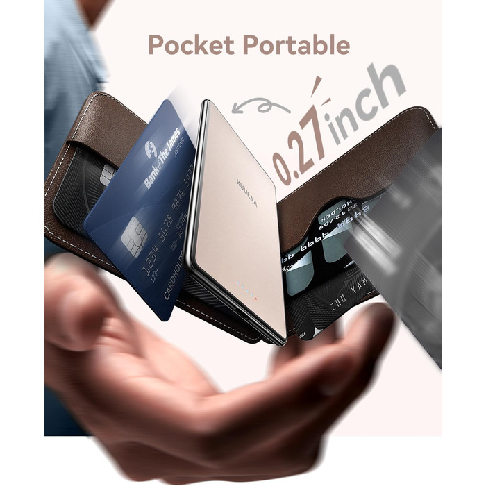 PowerBank Kuulaa Ultra Slim 5000 mAh з MagSafe, Type-C 20W, Швидка зарядка, 7.2 мм, для iPhone 16/15/14/13/12 (Рожевий)