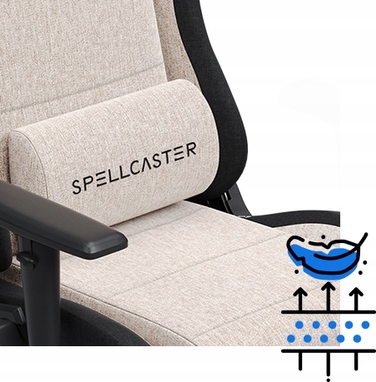 Ігрове крісло Sense7 Spellcaster Fuku, тканина, чорно-бежеве