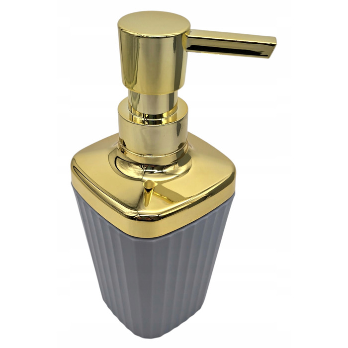 Набір аксесуарів для ванної кімнати та туалету (6 предметів): дозатор, кошик, йоржик — Золотий