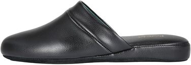 Чоловічі домашні тапочки Pamir з натуральної шкіри, підошва з шкіри, устілка з memory foam, розмір 42.5 EU, широкі, чорні