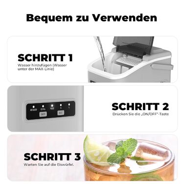 Машина для приготування льоду Ice Maker: 9 кубиків за 6-8 хвилин, 12 кг на добу, самоочищення, сірий колір. Ідеально для кухні, офісу, бару та вечірки