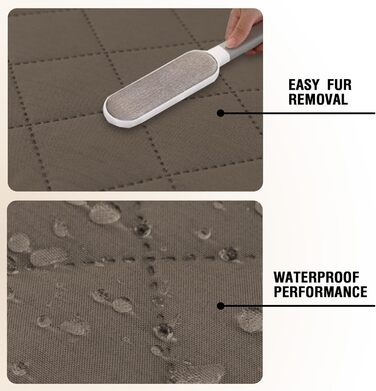 Водонепроникний килимок для собак середніх порід - килимок для собак, що можна прати, захист дивану від собак, котячий килимок, пухнастий та м'який, захисний килимок для дивану, колір: тауп, розмір 77 x 178 см