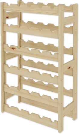 Lenmar Wooden Wine Rack for Bottles, Natural, RW-1, Wine, Bottle Rack, Cellar Rack, Shelves, Bottle Holder (Natural, RW-1-30, 86 x 53 x 25, holds 6 bottles, for 30 bottles)