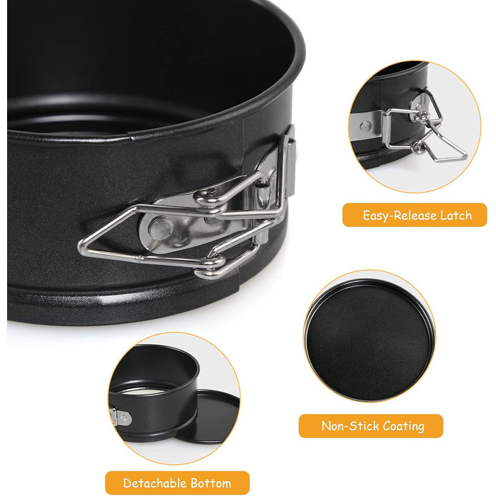 Форма для випічки LEADSTAR Klein Springform, набір 4 шт, 10 см, антипригарна, роз'ємна, для міні-кексів та тістечок