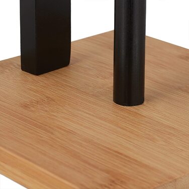 Relaxdays Freestanding Toilet Paper Holder, Bamboo, with Spare Roll Holder, 5 Rolls, HxBxT: 71x19x19 cm, Black-Natural, 1 Piece
