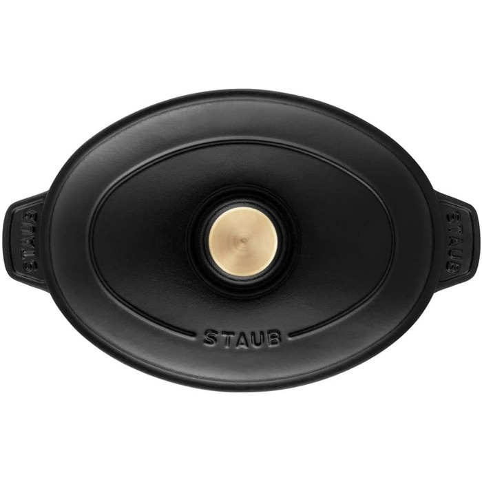 STAUB Овальна форма для запікання з кришкою, 23 см, 1 л, чавун, чорна, для всіх типів плит та духовки, індукція