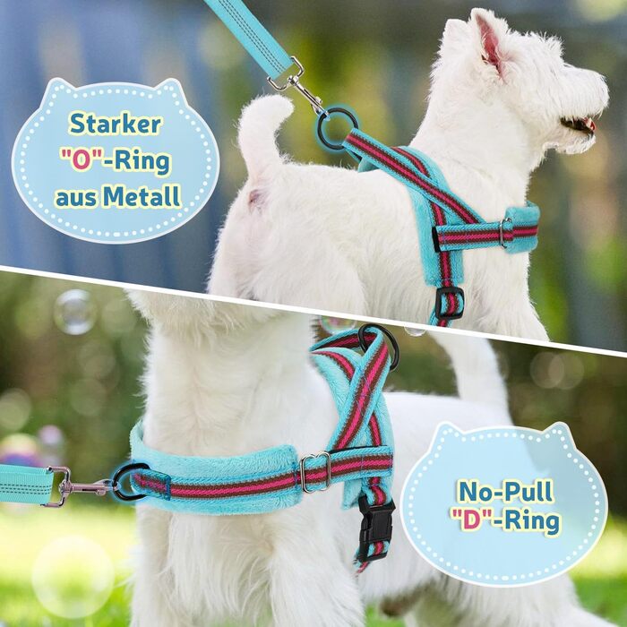 Шлейка для собак SlowTon з повідком, анти-тягуча, регульована, світловідбиваюча, для цуценят, собак середніх та малих порід, зелена (XS, світло-зелена)