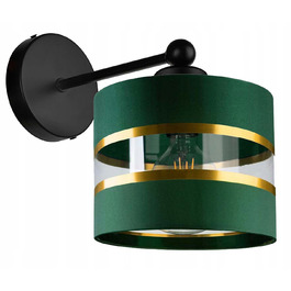 Настінний світильник-бра E27 з зеленим смугастим абажуром, 20 см
