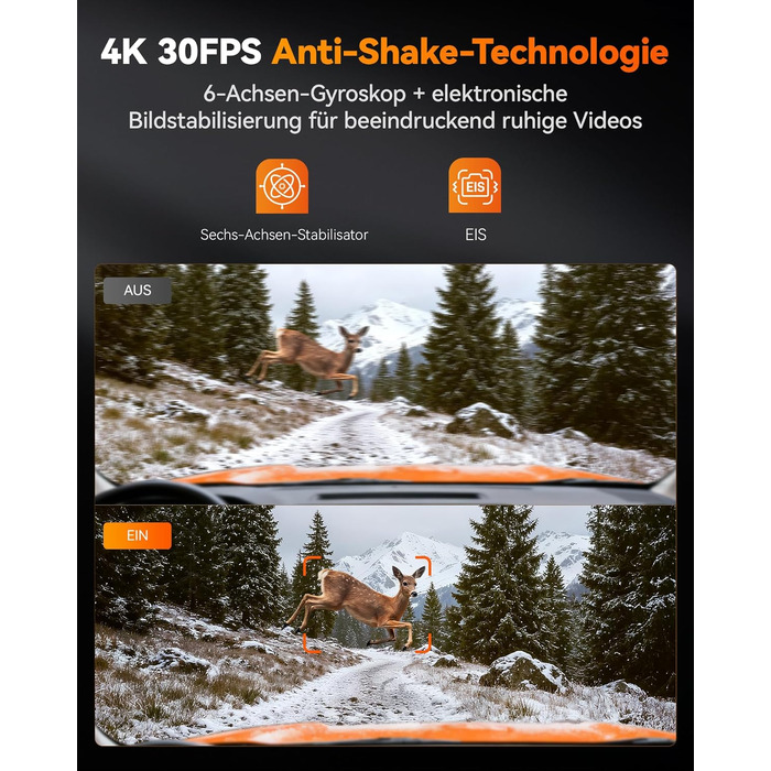 Автомобільний відеореєстратор WOLFBOX X5 Duo 4K+2.5K з передньою та задньою камерами, HDR, GPS, Wi-Fi 5.8 ГГц, сенсорним екраном та карткою пам'яті 64 ГБ