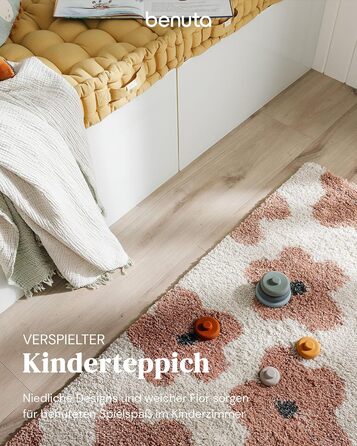 Дитячий килим Benuta Lytte Gobi Рожевий 80x150 см, прямокутний, з дитячим малюнком, штучне волокно, скандинавський стиль