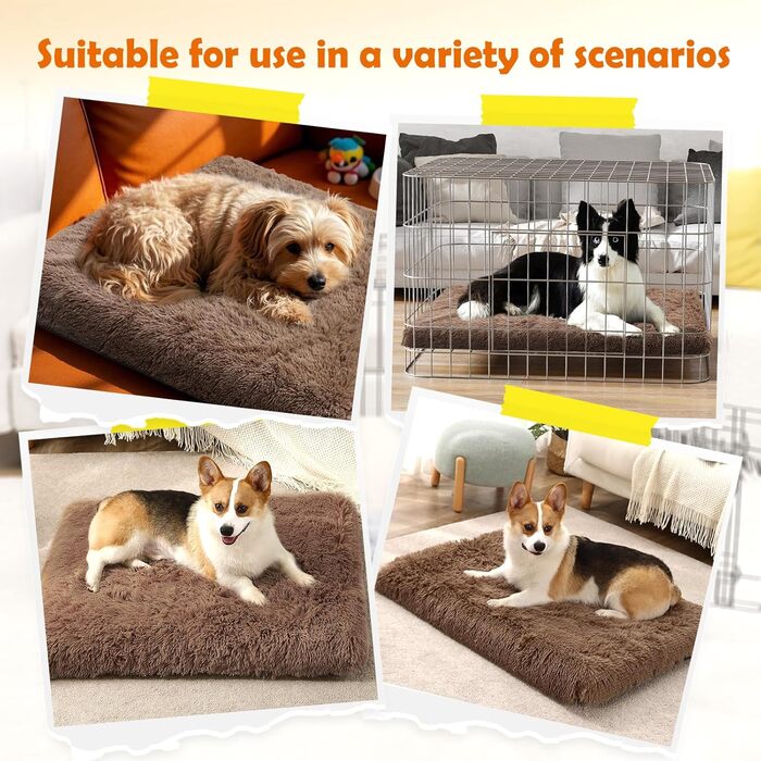 Килимок для собак MDDK, 75x50x8 см, плюшевий, коричневий