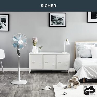 Вентилятор Rowenta Turbo Silence Extreme: тихий, потужний, з авто-обертанням, 4 швидкості, нічний режим, білий/чорний, VU5640 Hell