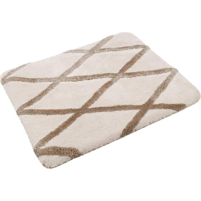 Homie Living Bath Mat, Non-Slip and Washable, Plush and Soft Pile, San Bosa (70 x 120 cm, Beige Sand) Beige Sand 70 x 120 cm