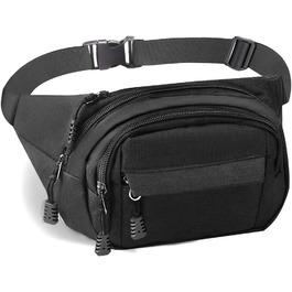 Водонепроникна поясна сумка-рюкзак для жінок та чоловіків, ідеальна для туризму, кемпінгу, велосипеду та подорожей, чорного кольору, велика