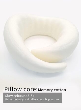 Подушка для шиї Rose - ергономічна, з піною з пам'яті, для подорожей, з маскою для очей та навушниками, рожева