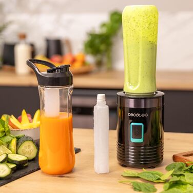 Cecotec EasyGo Portable Blender - 350W Ice Crushing Power Titanium | 2 Bottles & Accessories
