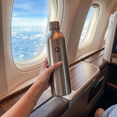 Aquafloow Содовий апарат з нержавіючої сталі для приготування газованої води з CO₂ циліндром (до 60 л) та пластиковою пляшкою 0.8 л з нержавіючим дном