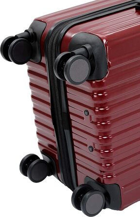 Чемодан з TSA замком, телескопічною ручкою, 4 колесами та жорстким корпусом (Вишневий, компактний)