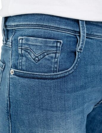 Джинси чоловічі Replay Anbass Slim-Fit з еластичним комфортом 33W/32L, середній синій колір 009