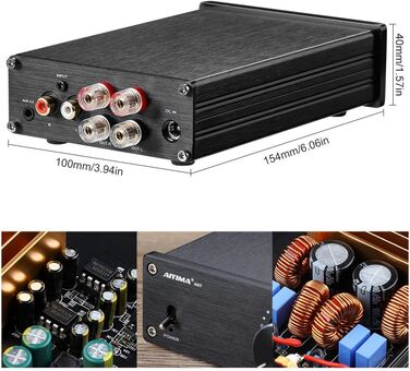 AIYIMA A07 TPA3255 стерео аудіо міні-підсилювач 2x300 Вт Hi-Fi, клас D, інтегрований цифровий підсилювач 2.0 для колонок і домашнього кінотеатру, 32V 5A блок живлення, для DIY